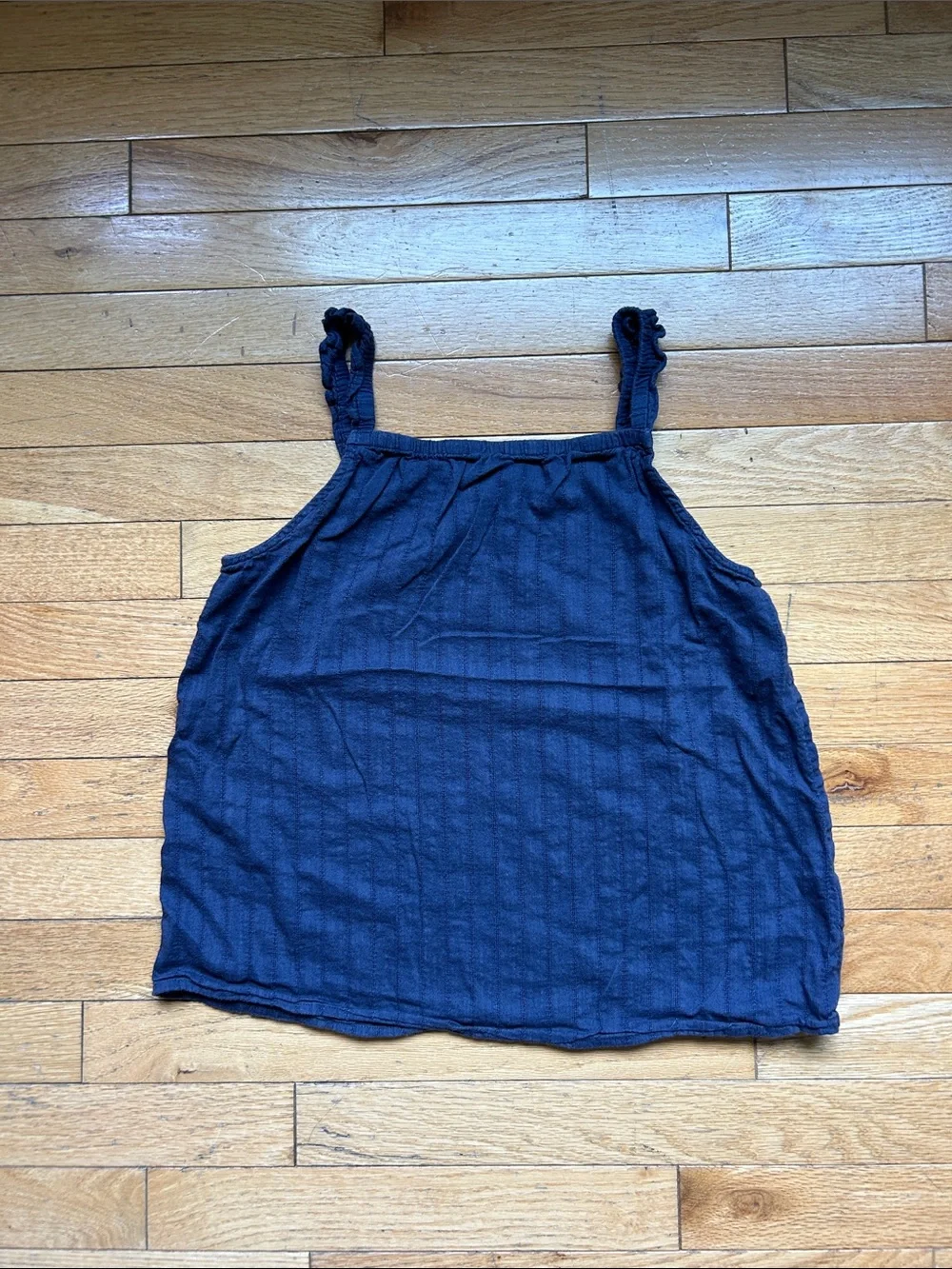 Old Navy Navy Blue Girls' Ribbed Tank Top with Knot Straps